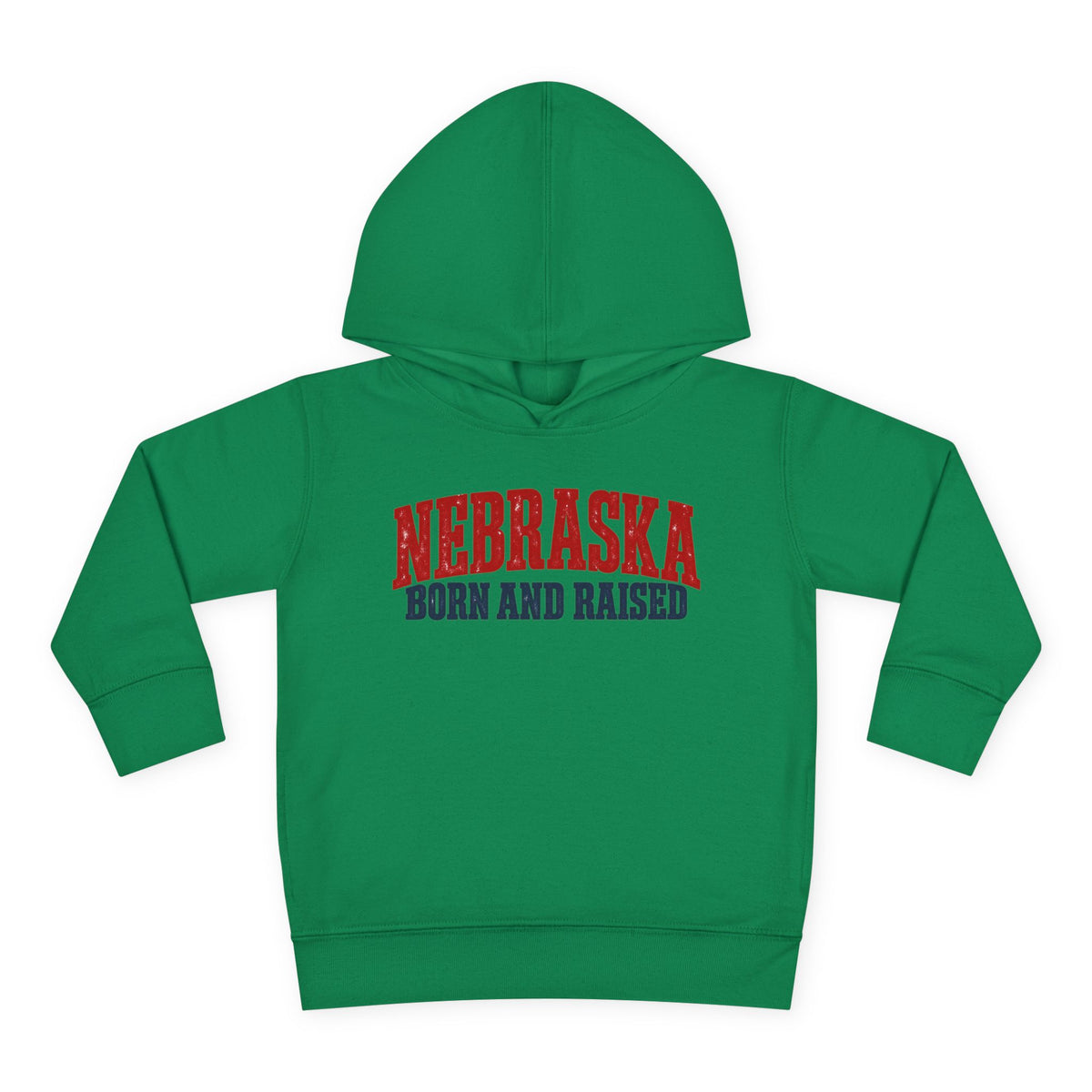 Nebraska Born and Raised Great Plains Heritage Unisex Toddler Pullover Fleece Hoodie