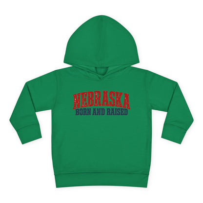 Nebraska Born and Raised Great Plains Heritage Unisex Toddler Pullover Fleece Hoodie