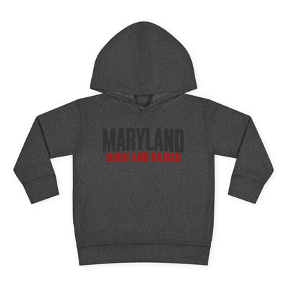 Maryland Born and Raised Modern Unisex Toddler Pullover Fleece Hoodie