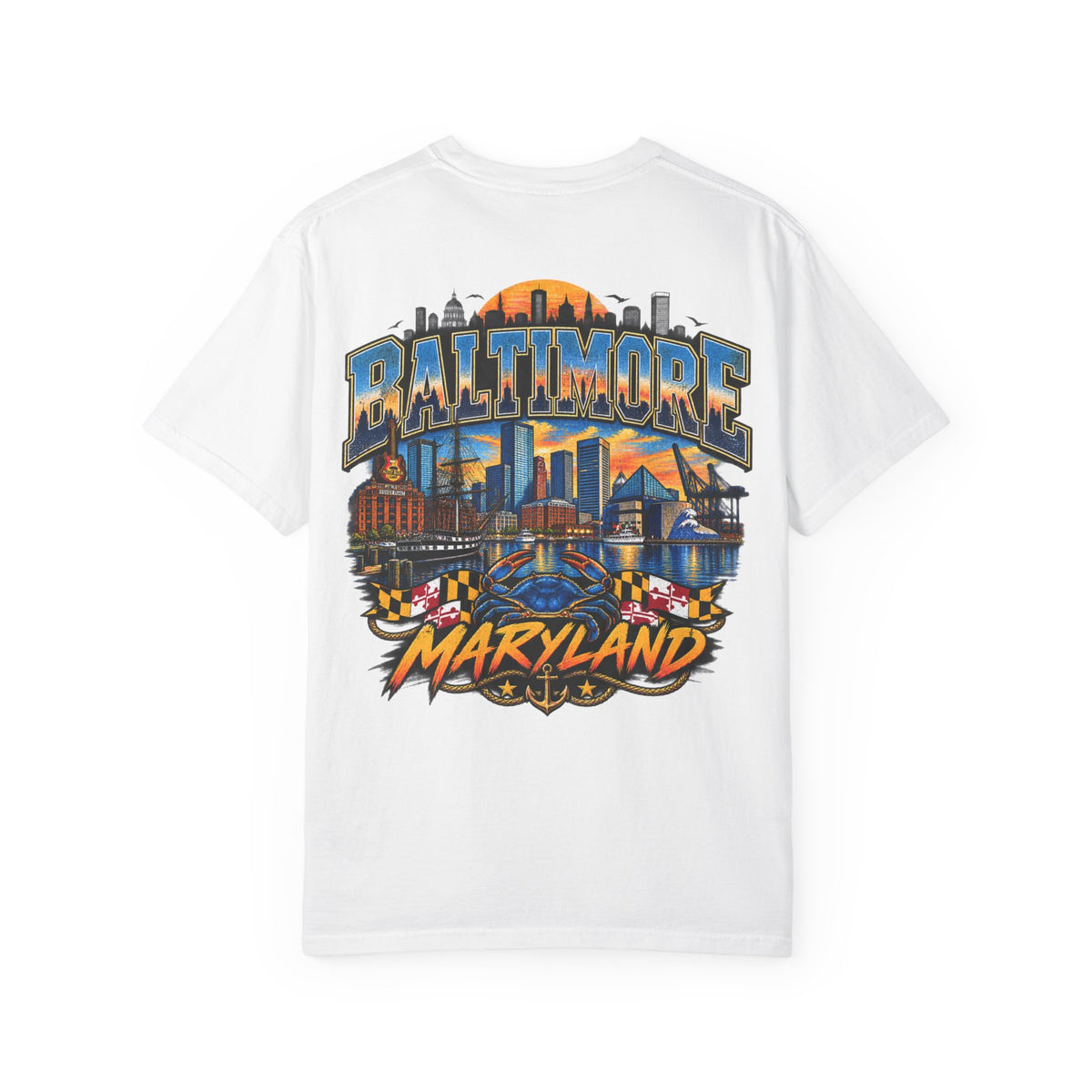 Baltimore Maryland Unisex Comfort Color 1717 Streetwear Graphic Tee