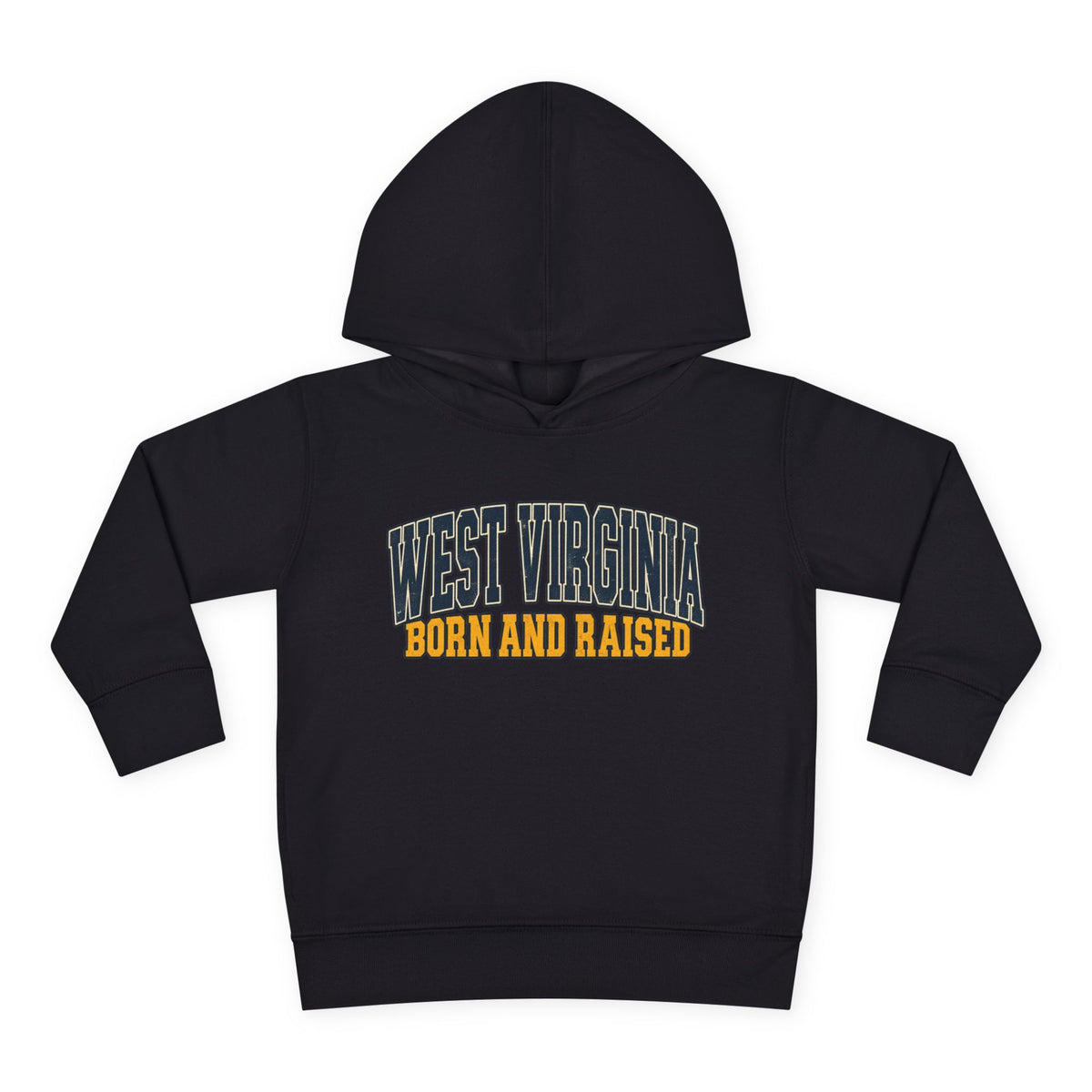 West Virginia Born and Raised Vintage Americana Unisex Toddler Pullover Fleece Hoodie