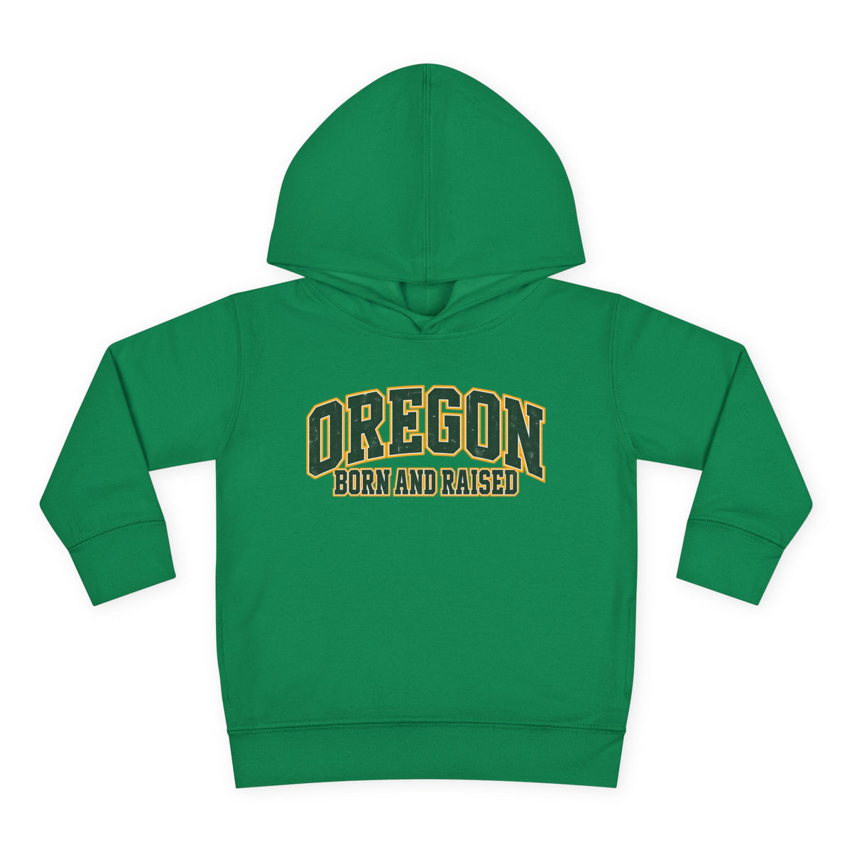 Oregon Born and Raised Old-School Athletic Unisex Toddler Pullover Fleece Hoodie