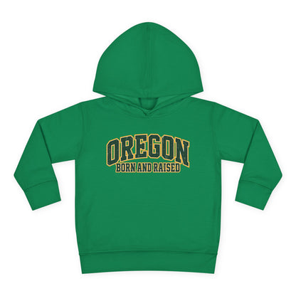 Oregon Born and Raised Old-School Athletic Unisex Toddler Pullover Fleece Hoodie