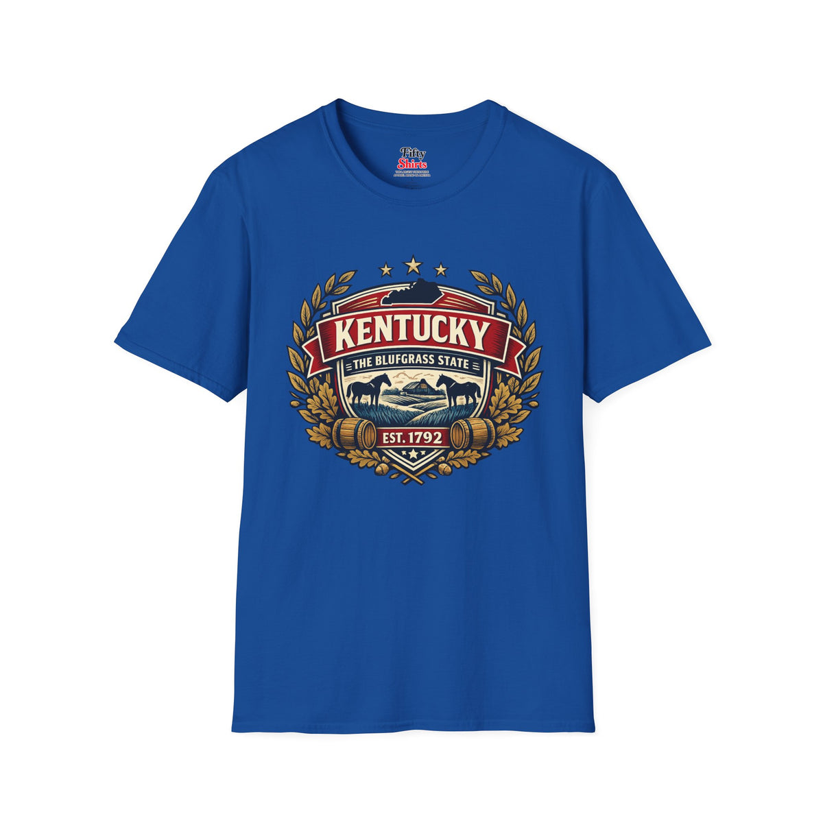 Kentucky Heritage Badge Unisex Softstyle T Shirt State Pride Graphic Tee Collections FS03
