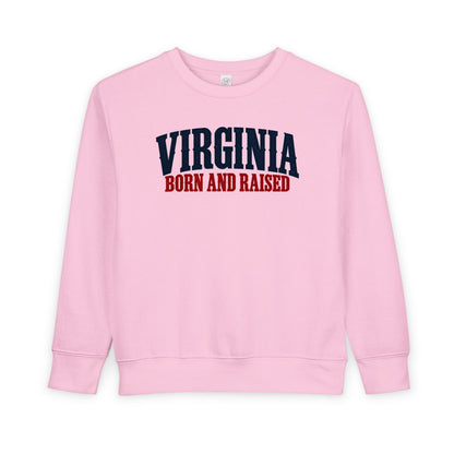 Virginia Born and Raised Premium Heritage Unisex Toddler Sweatshirt
