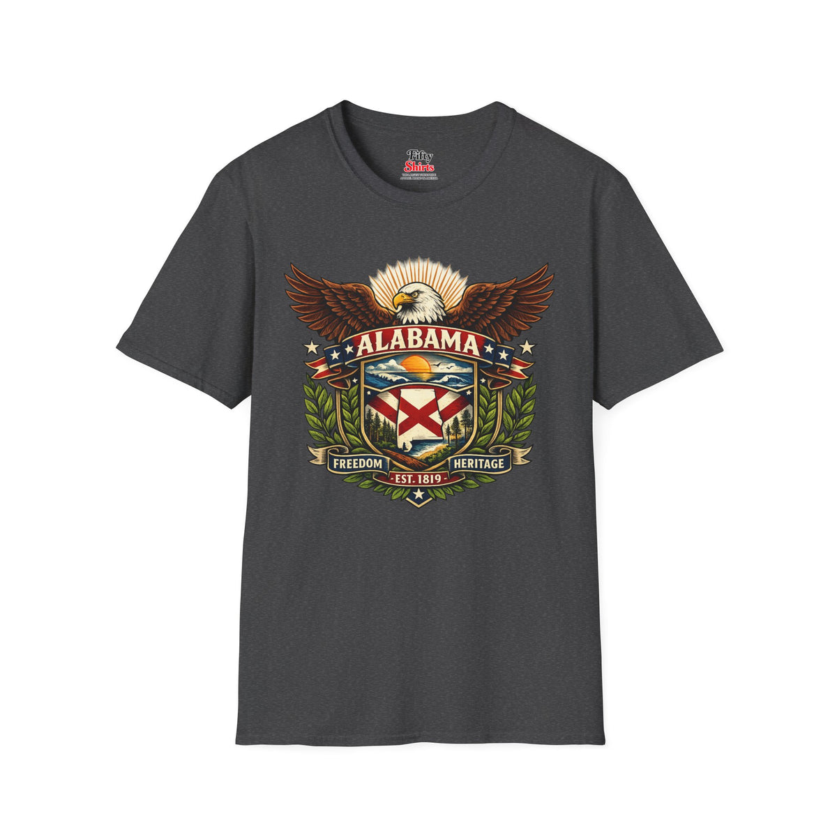 Alabama Americana Eagle Unisex Softstyle T Shirt State Pride Graphic Tee Collections FS03