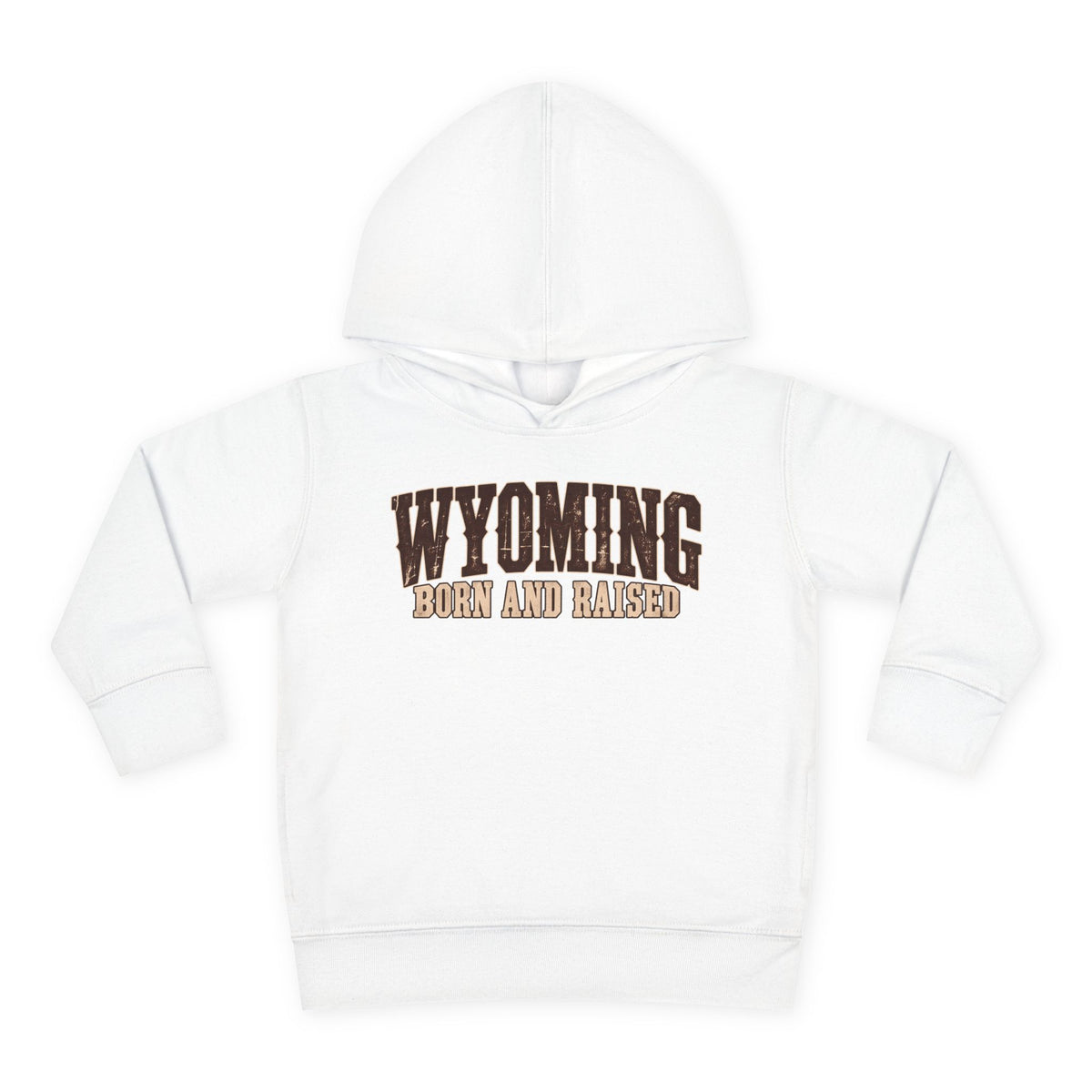 Wyoming Born and Raised Vintage Western Americana Unisex Toddler Pullover Fleece Hoodie