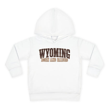 Wyoming Born and Raised Vintage Western Americana Unisex Toddler Pullover Fleece Hoodie