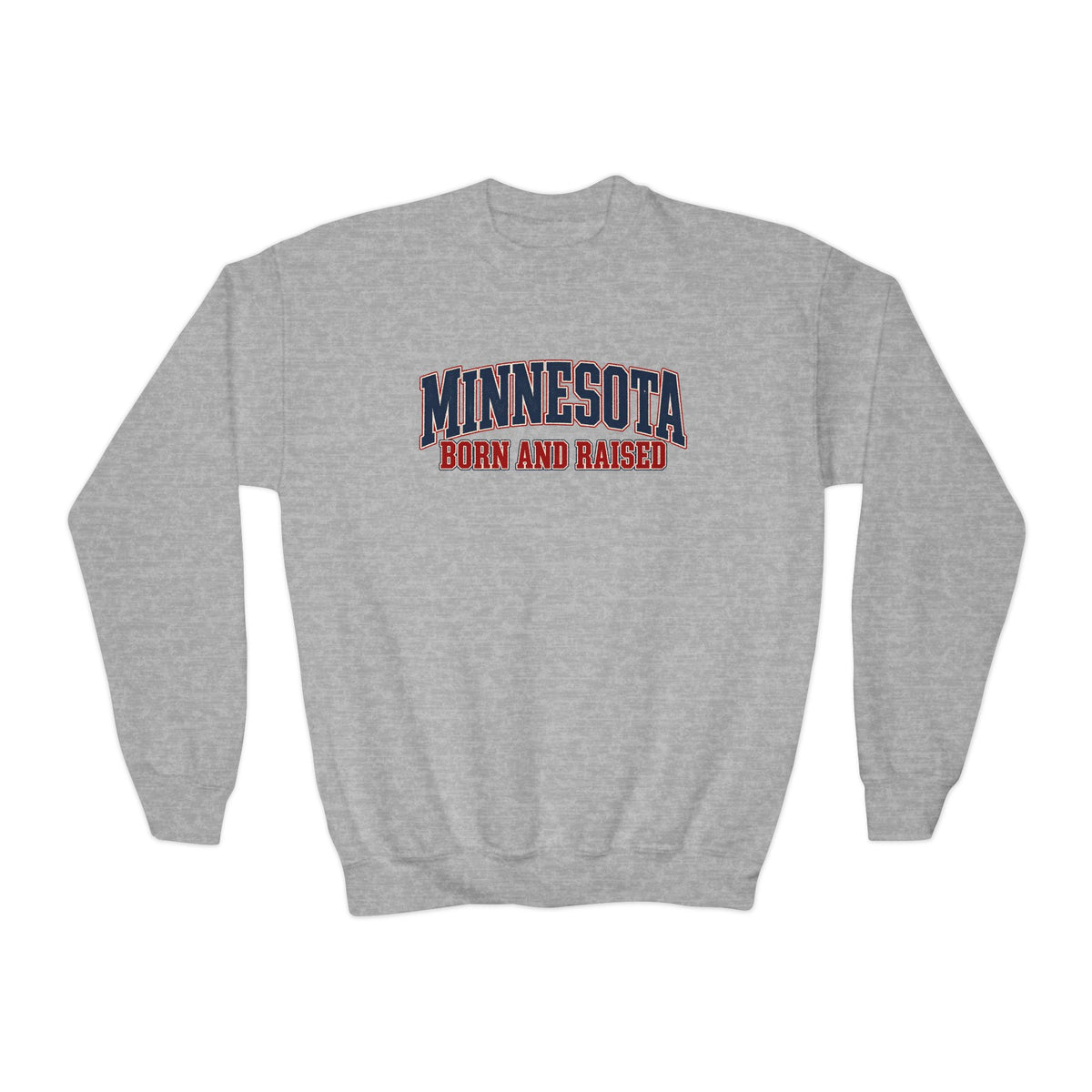 Minnesota Born and Raised Classic Heritage Unisex Youth Crewneck Sweatshirt Graphic