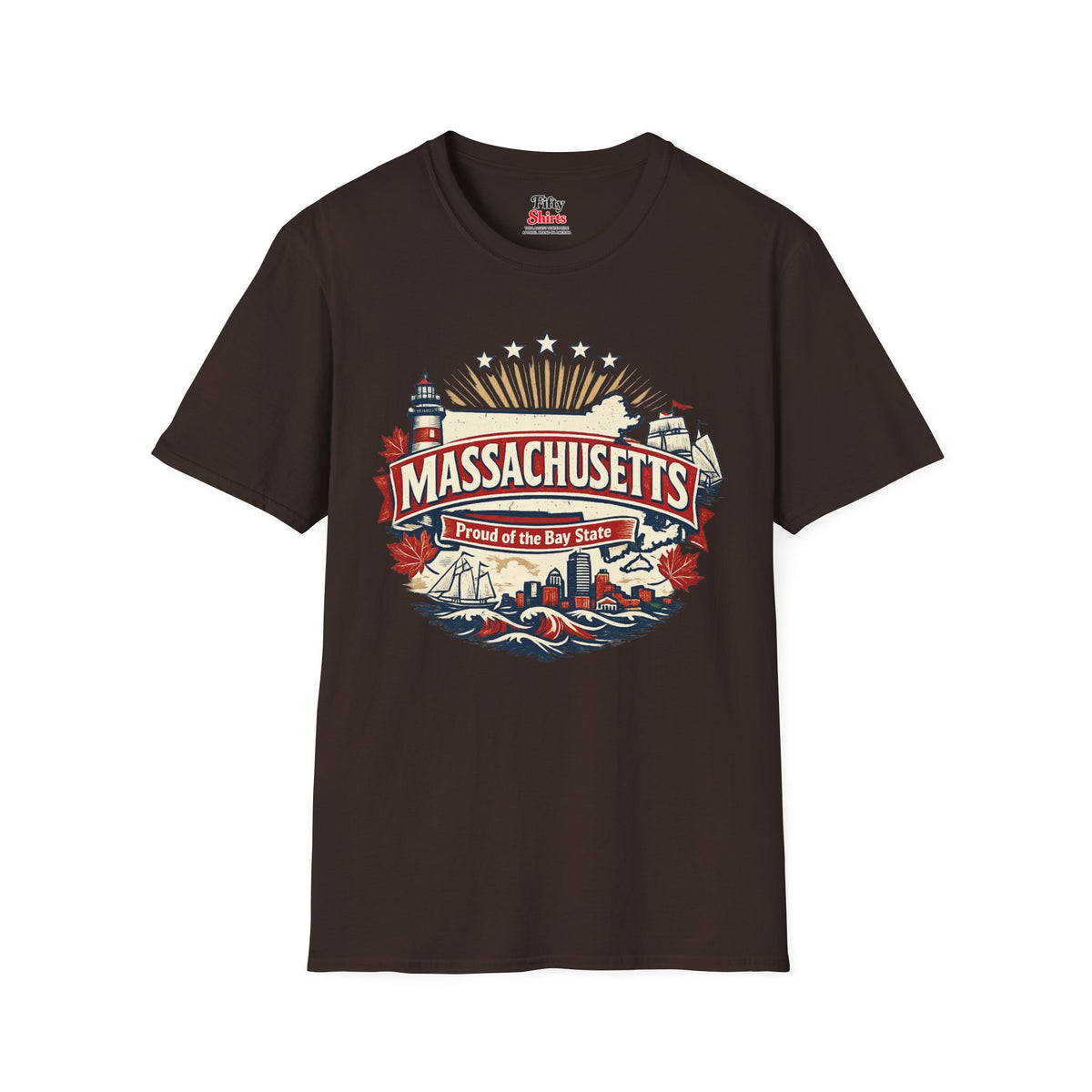 Massachusetts State Pride Unisex Softstyle T Shirt State Pride Graphic Tee Collections FS03