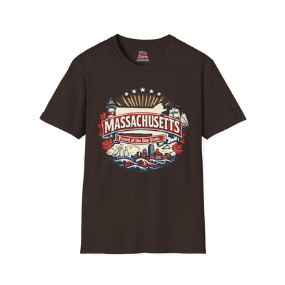 Massachusetts State Pride Unisex Softstyle T Shirt State Pride Graphic Tee Collections FS03