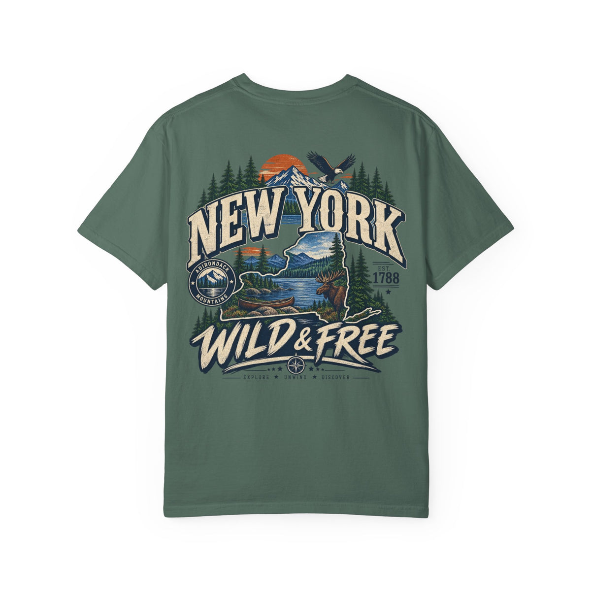 New York Wild & Free Unisex Comfort Color 1717 Streetwear Graphic Tee