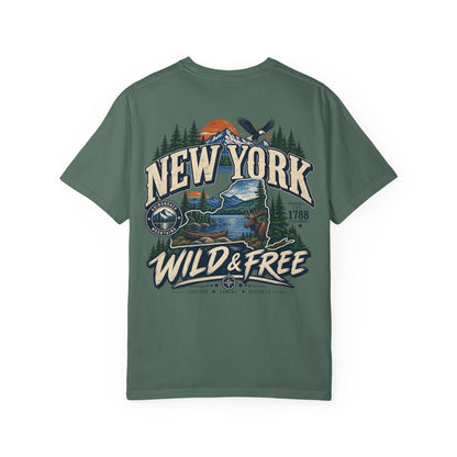 New York Wild & Free Unisex Comfort Color 1717 Streetwear Graphic Tee