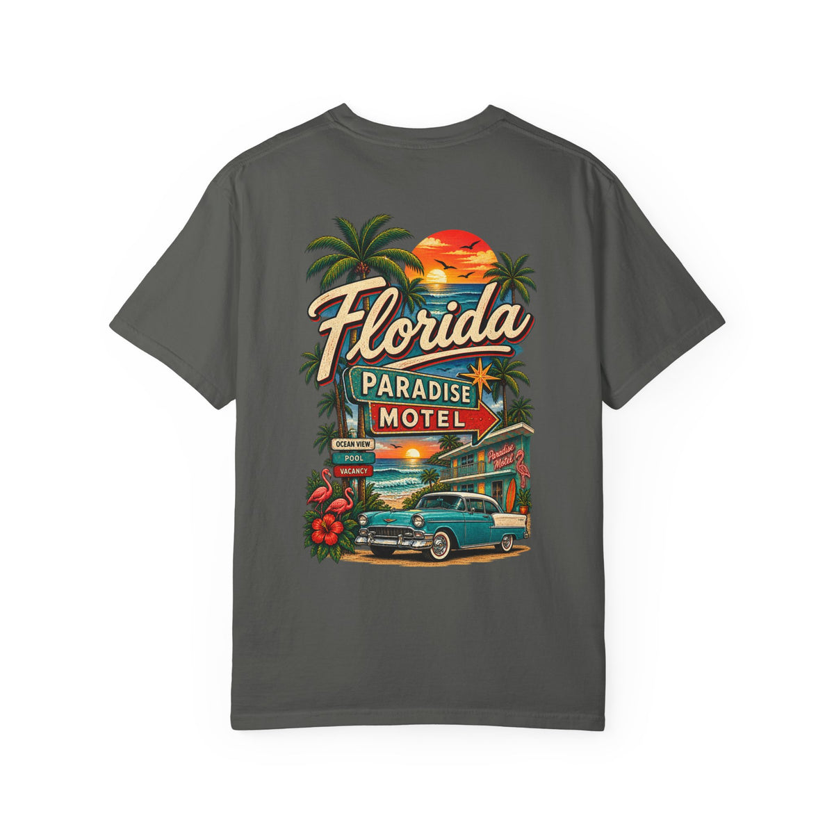 Florida Paradise Motel  Unisex Comfort Color 1717 Streetwear Graphic Tee