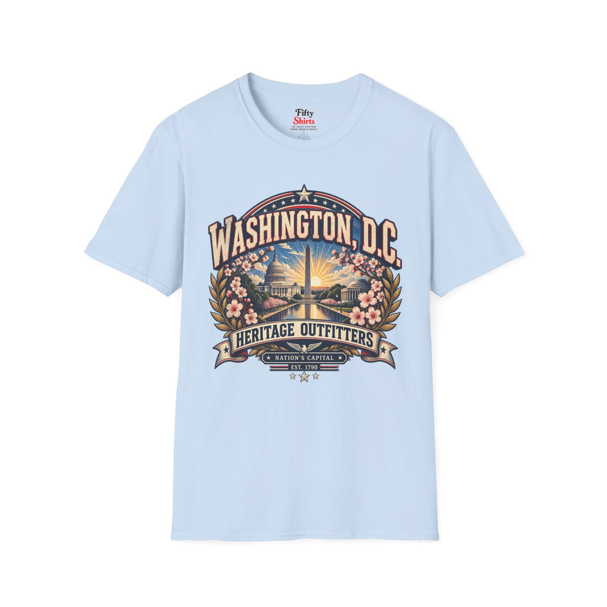 Washington D.C. Heritage Outfitters Unisex Softstyle T Shirt State Pride Graphic Tee Collections FS03