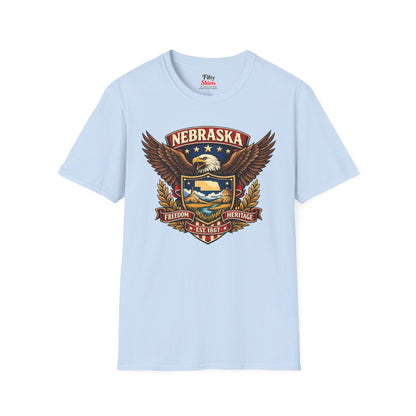 Nebraska Americana Eagle Unisex Softstyle T Shirt State Pride Graphic Tee Collections FS03
