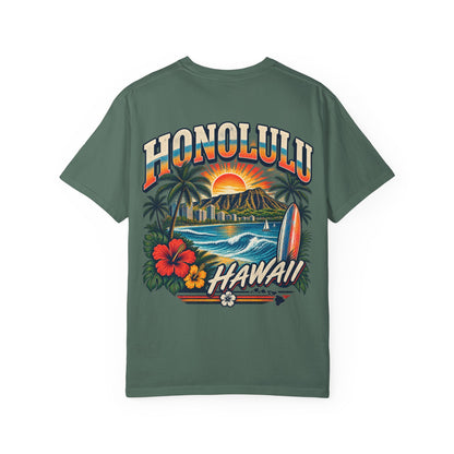 Honolulu Hawaii Unisex Comfort Color 1717 Streetwear Graphic Tee