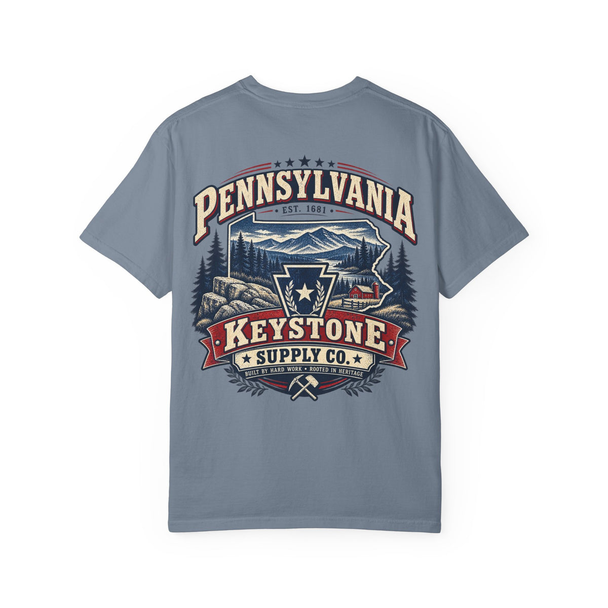 Pennsylvania Keystone Supply Co Unisex Comfort Color 1717 Streetwear Graphic Tee