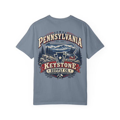 Pennsylvania Keystone Supply Co Unisex Comfort Color 1717 Streetwear Graphic Tee