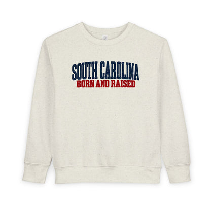 South Carolina Born and Raised Minimal Heritage Unisex Toddler Sweatshirt