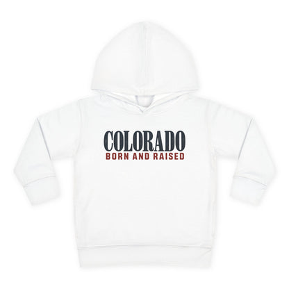 Colorado Born and Raised Premium Mountain Lifestyle Unisex Toddler Pullover Fleece Hoodie