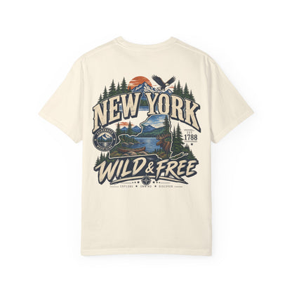 New York Wild & Free Unisex Comfort Color 1717 Streetwear Graphic Tee