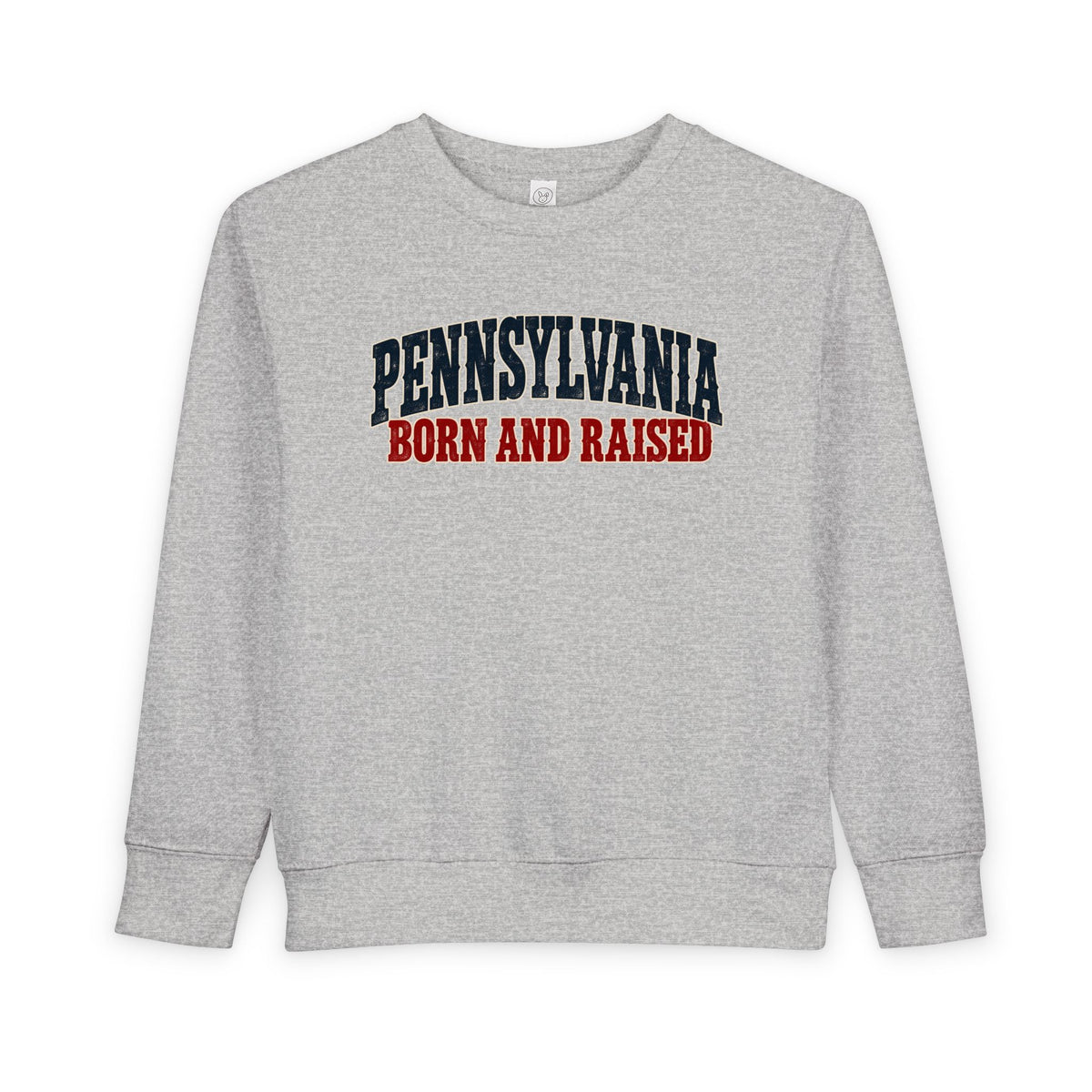Pennsylvania Born and Raised Rust Belt Americana Unisex Toddler Sweatshirt
