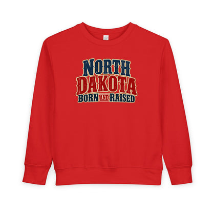 North Dakota Born and Raised Great Plains Americana Unisex Toddler Sweatshirt