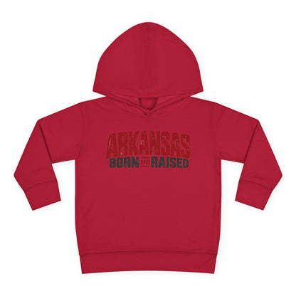 Arkansas Born and Raised Modern Streetwear Unisex Toddler Pullover Fleece Hoodie