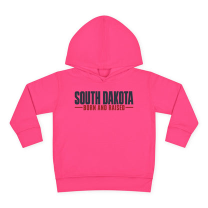 South Dakota Born and Raised Minimal Modern Heritage Unisex Toddler Pullover Fleece Hoodie