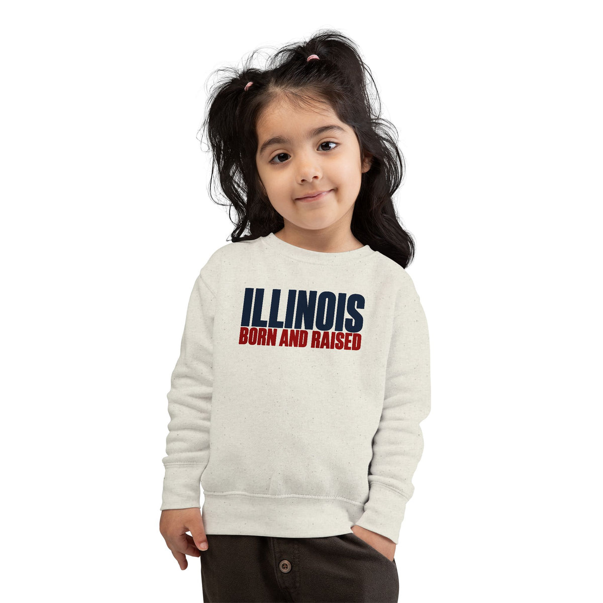 Illinois Born and Raised Modern Midwest Streetwear Unisex Toddler Sweatshirt