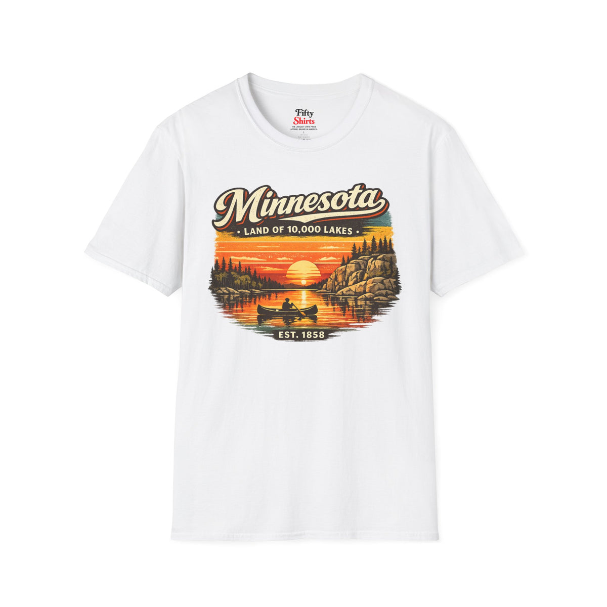 Minnesota Lakeside Sunset Unisex Softstyle T Shirt State Pride Graphic Tee Collections FS03