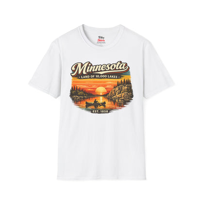 Minnesota Lakeside Sunset Unisex Softstyle T Shirt State Pride Graphic Tee Collections FS03