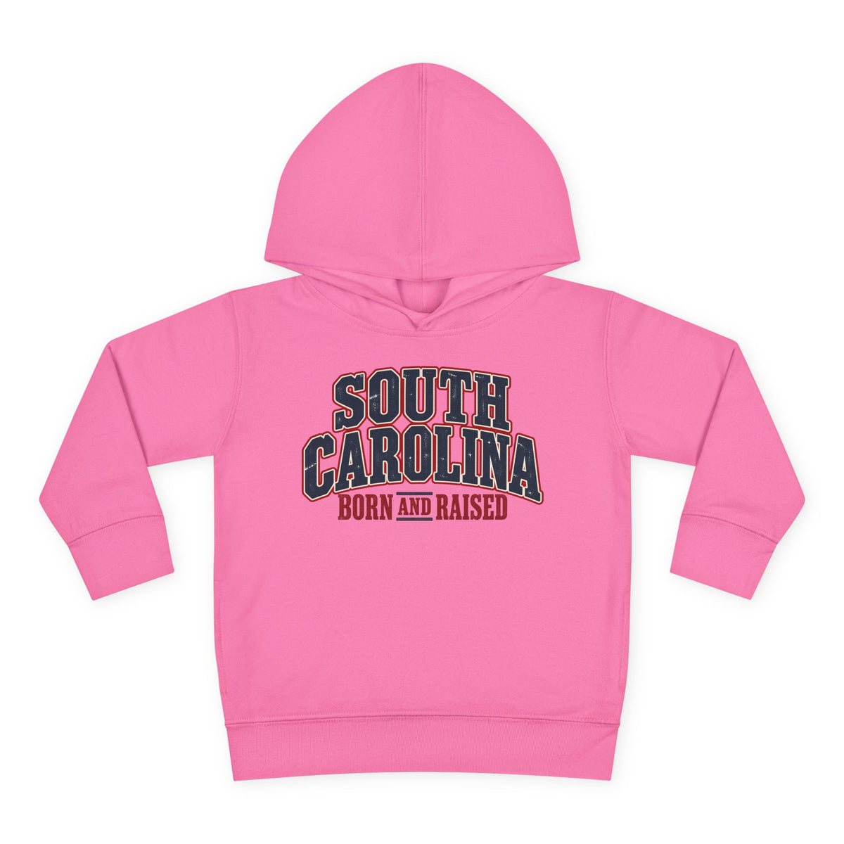 South Carolina Born and Raised Southern Americana Unisex Toddler Pullover Fleece Hoodie