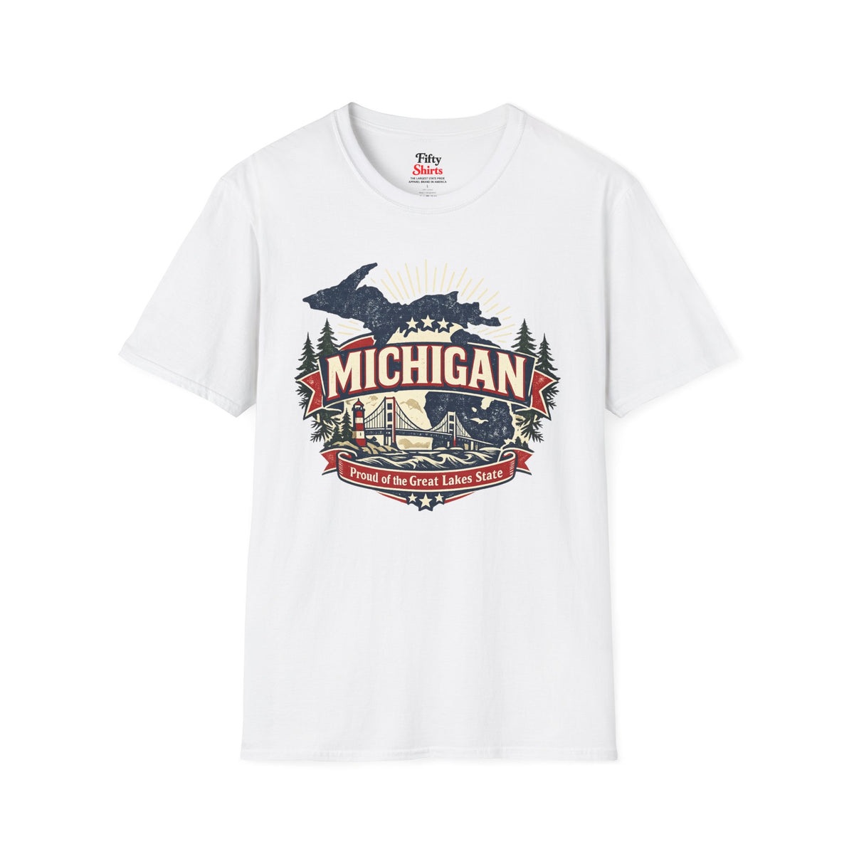 Michigan State Pride Unisex Softstyle T Shirt State Pride Graphic Tee Collections FS03