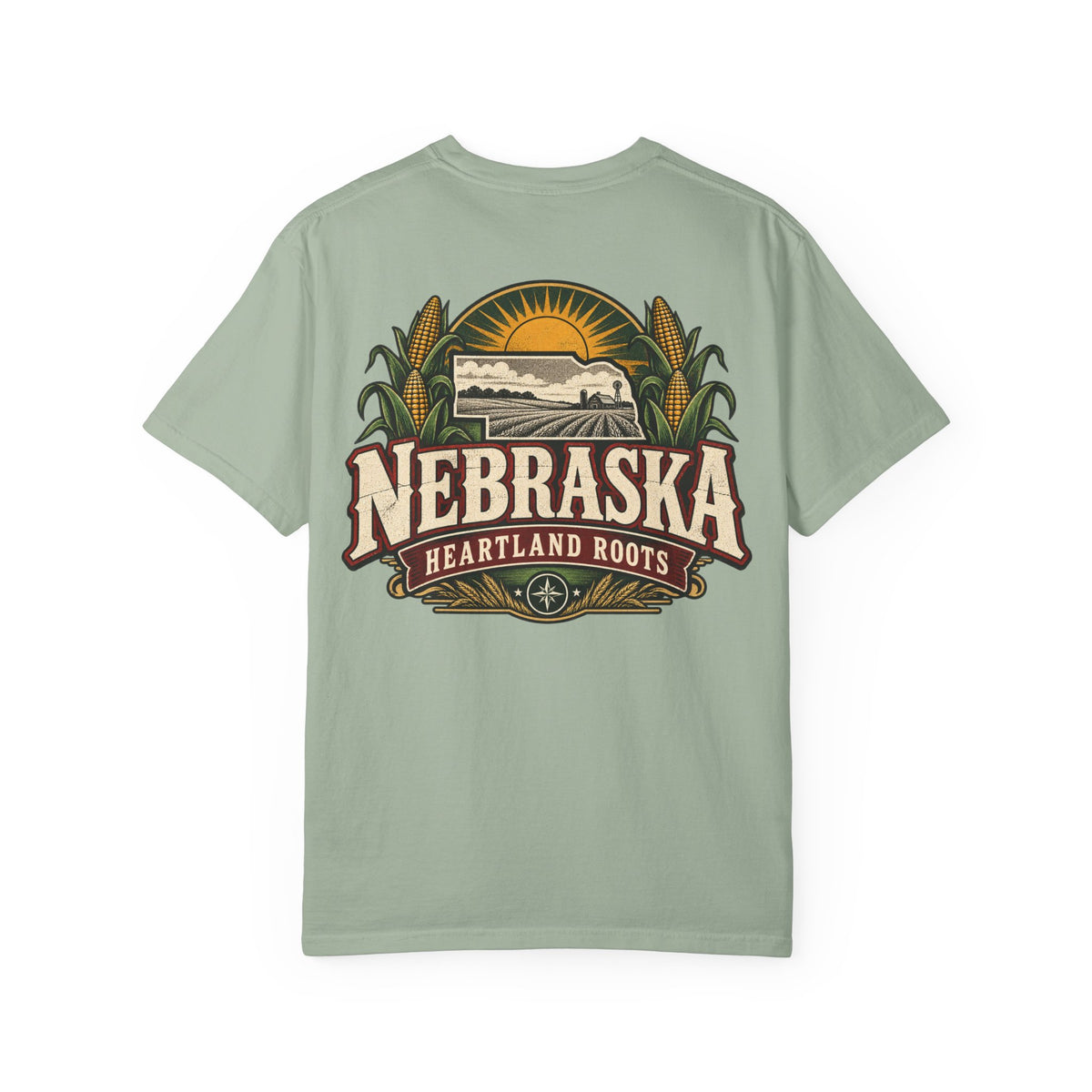 Nebraska Heartland Roots Unisex Comfort Color 1717 Streetwear Graphic Tee