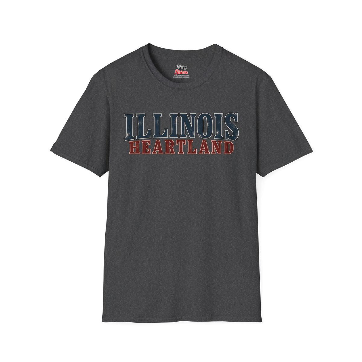Illinois Heartland Unisex Softstyle T Shirt State Name Graphic Tee