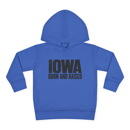 Iowa Born and Raised Modern Midwest Streetwear Unisex Toddler Pullover Fleece Hoodie