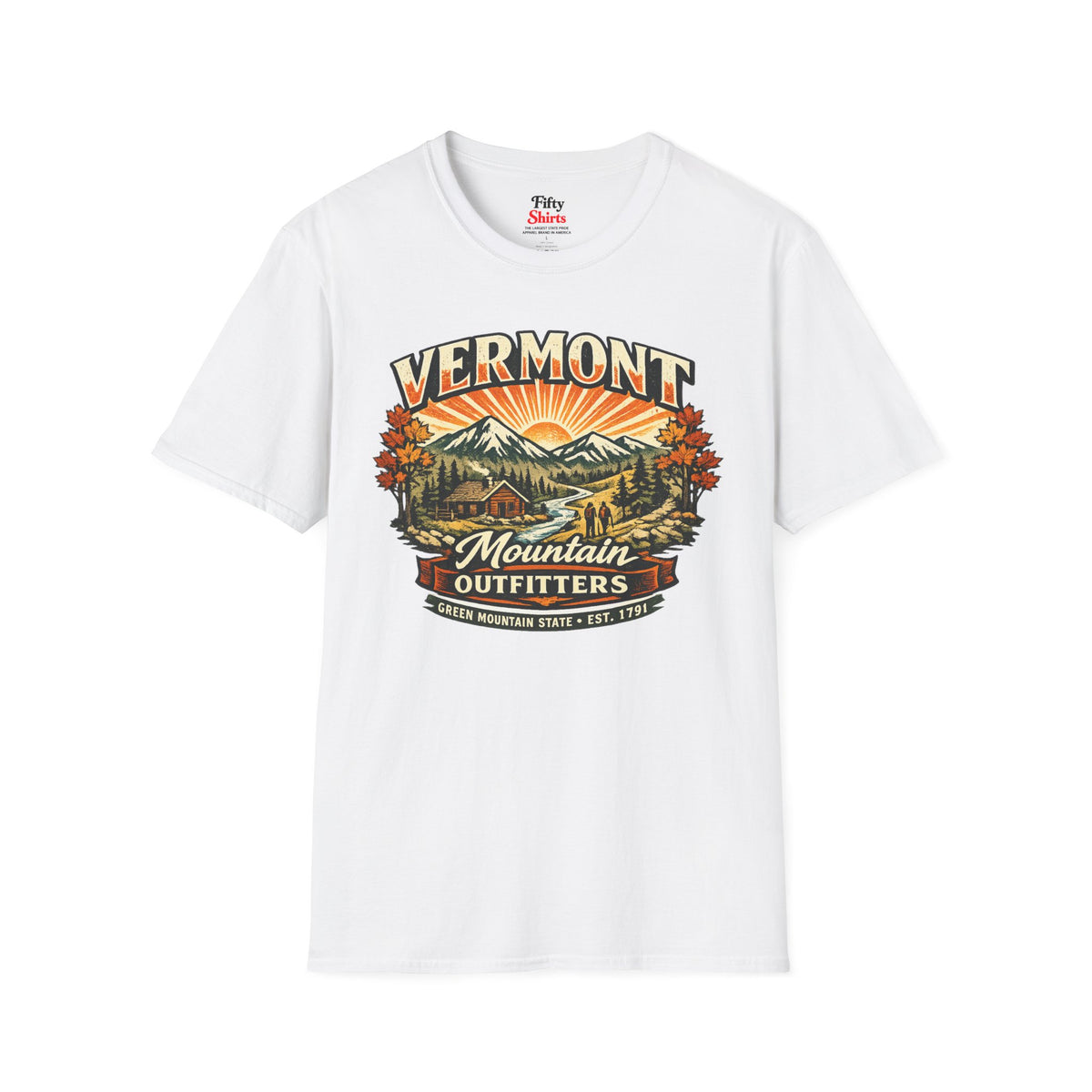Vermont Mountain Outfitters Unisex Softstyle T Shirt State Pride Graphic Tee Collections FS03