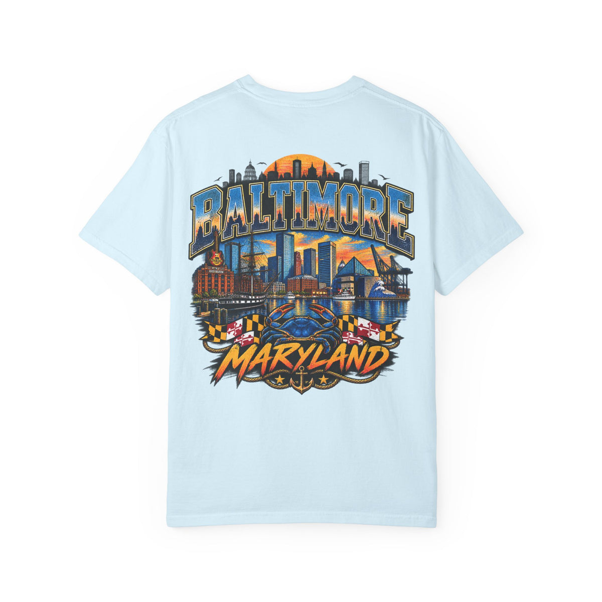 Baltimore Maryland Unisex Comfort Color 1717 Streetwear Graphic Tee