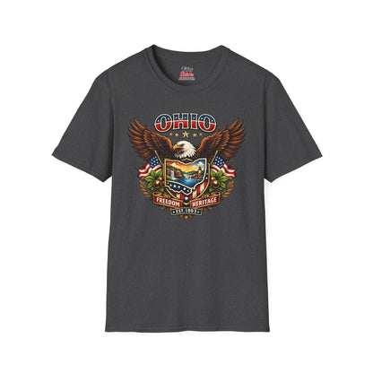 Ohio Americana Eagle Unisex Softstyle T Shirt State Pride Graphic Tee Collections FS03