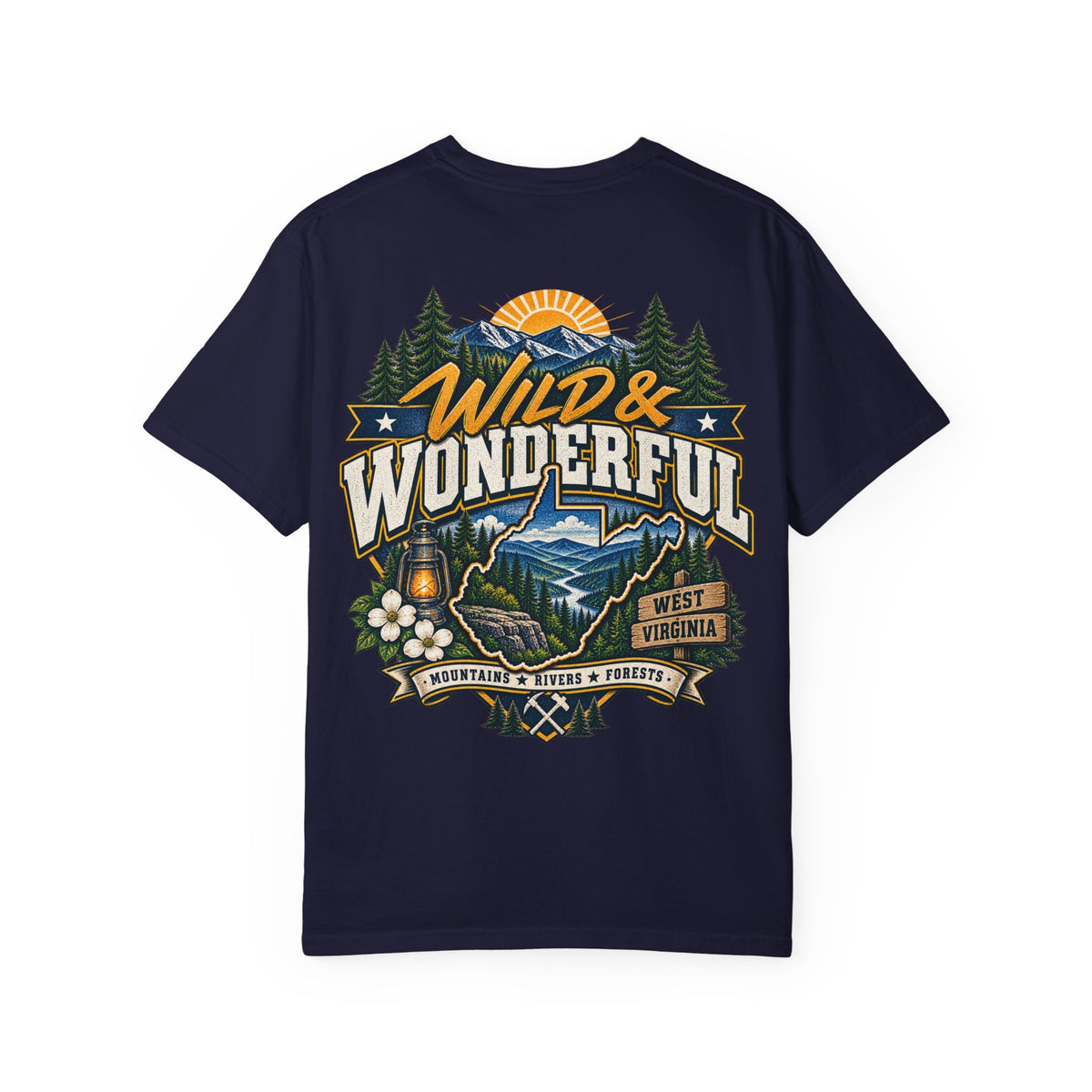 West Virginia Wild & Wonderful Unisex Comfort Color 1717 Streetwear Graphic Tee