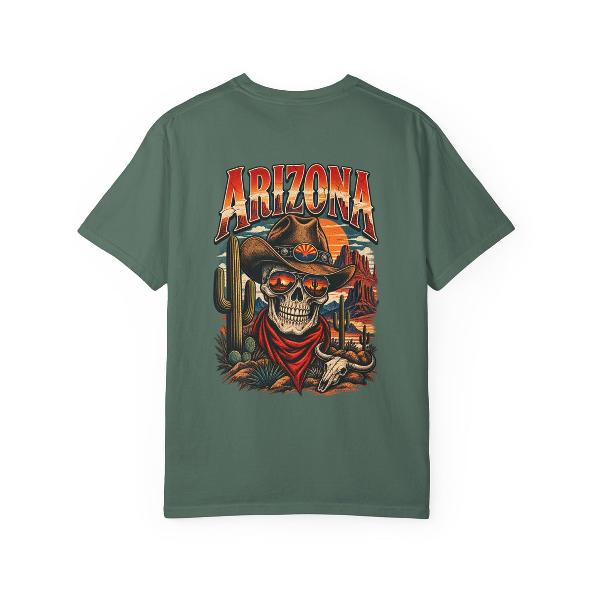 Arizona Skull Desert  Unisex Comfort Color 1717 Streetwear Graphic Tee