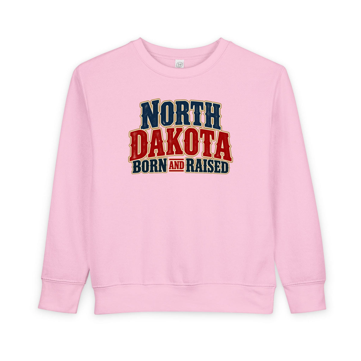 North Dakota Born and Raised Great Plains Americana Unisex Toddler Sweatshirt