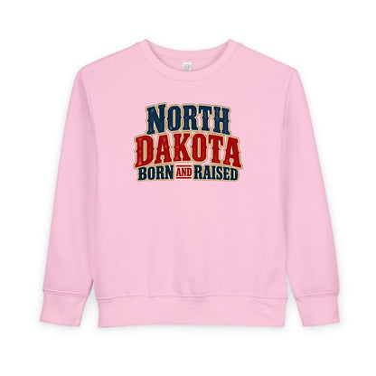 North Dakota Born and Raised Great Plains Americana Unisex Toddler Sweatshirt