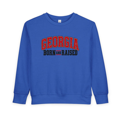 Georgia Born and Raised Old-School Athletic Unisex Toddler Sweatshirt