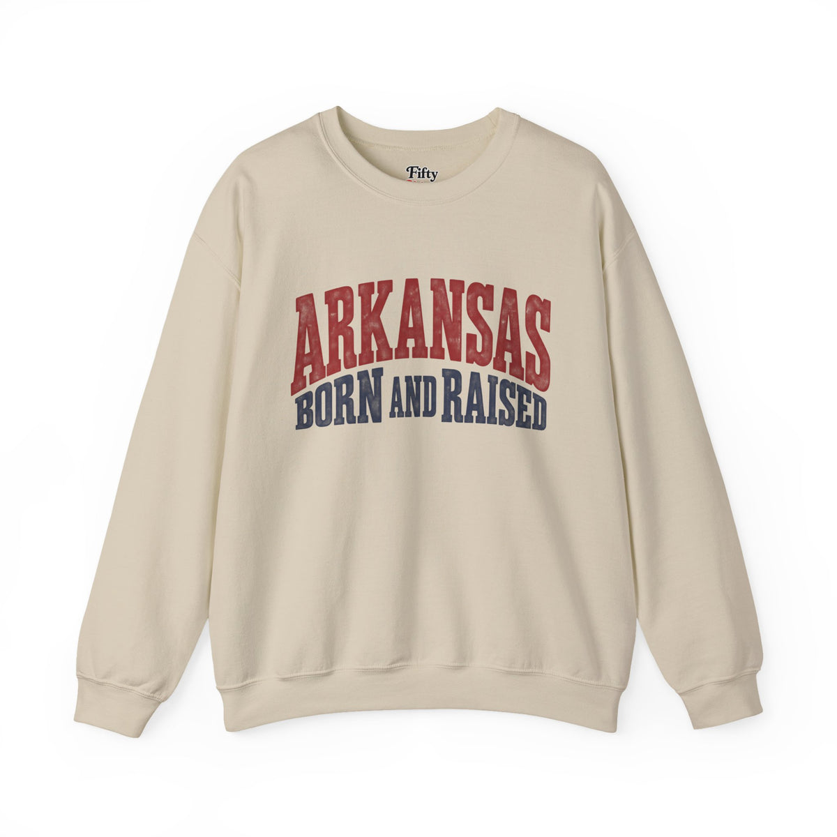 Arkansas Born and Raised Bold Vintage State Pride Unisex Sweatshirt Graphic