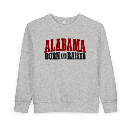 Alabama Born and Raised Rugged Workwear Unisex Toddler Sweatshirt