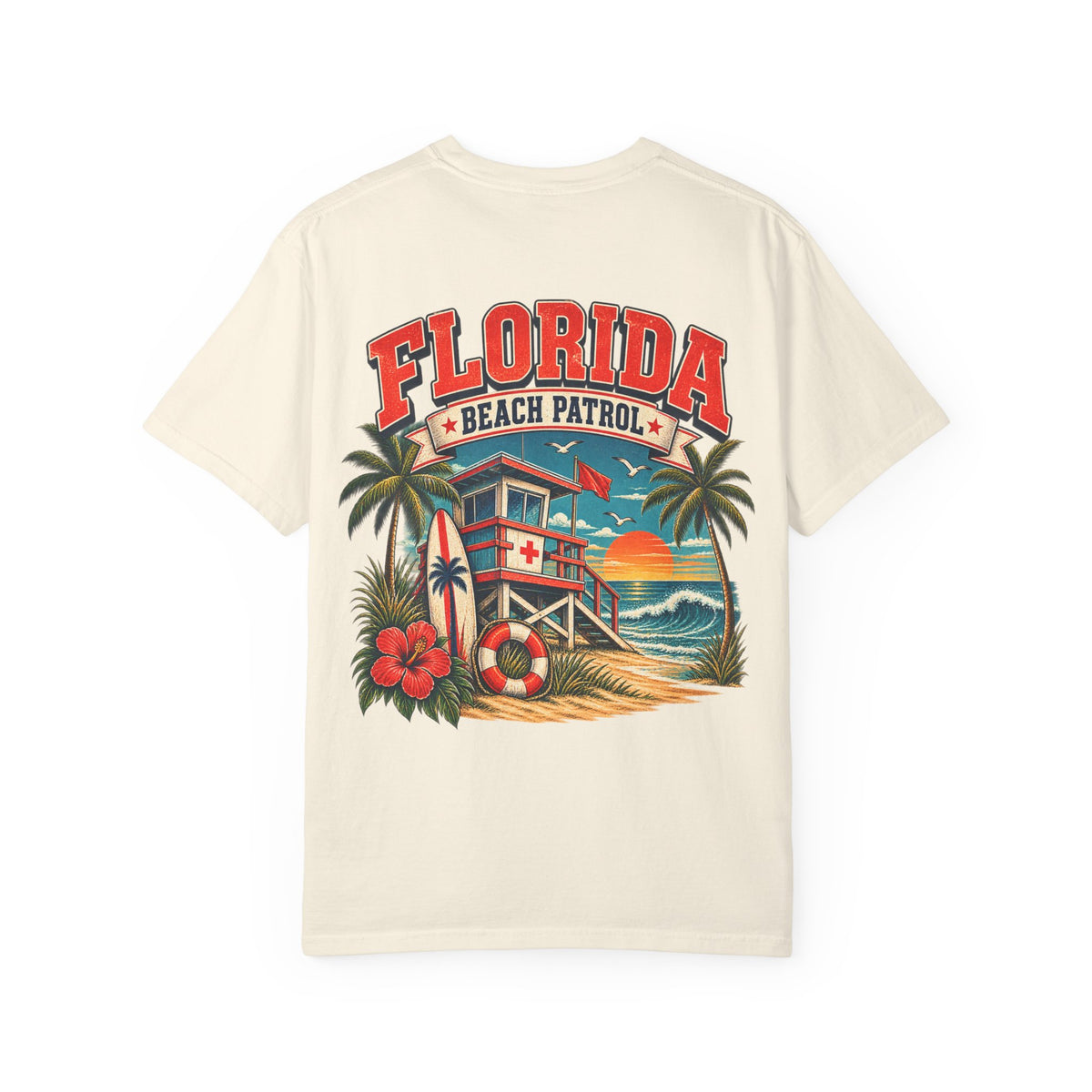 Florida Beach Patrol  Unisex Comfort Color 1717 Streetwear Graphic Tee