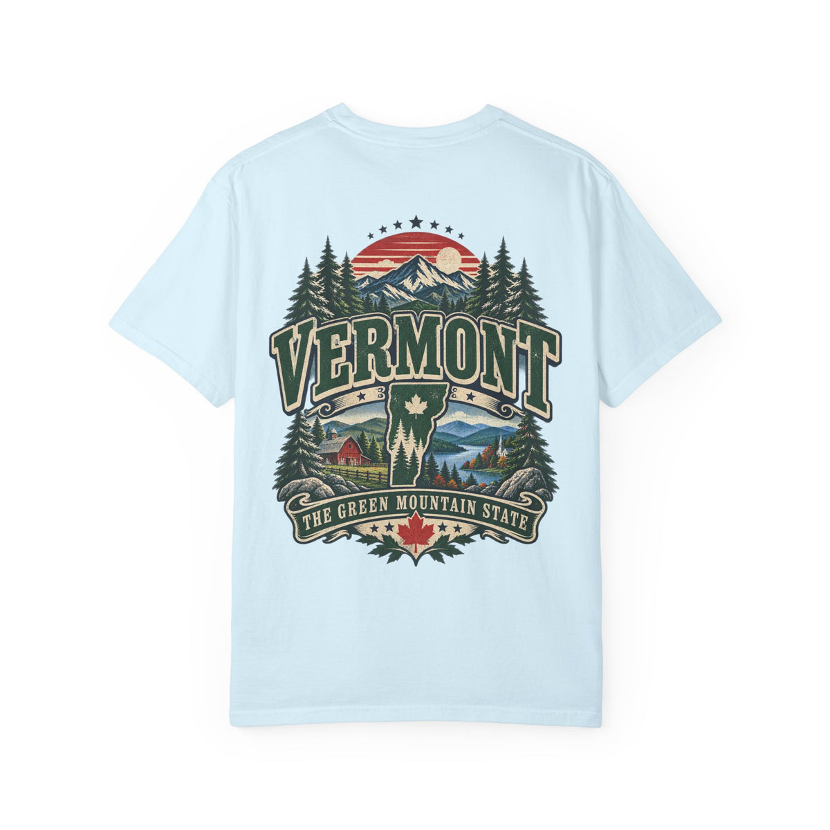 Vermont the Green Mountain State Unisex Comfort Color 1717 Streetwear Graphic Tee